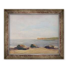Tablou inramat - Gustave Courbet - Plaja de la Etretat - - Roveli