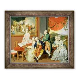 Tablou inramat - Johann Zoffany - George, al treilea conte Cowper, cu familia lui Charles Gore - - Roveli