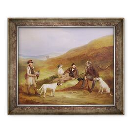 Tablou inramat - John E. Ferneley - Edward Horner Reynard si fratele sau, George, Cocosul de cocos de vanatoare cu pazitorul, Tully Lamb, la Middlesmoor, Yorkshire - - Roveli