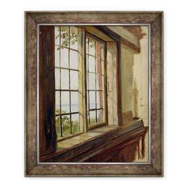 Tablou inramat - Johann Martin Gensler - Vedere a Elba printr-o fereastra - - Roveli