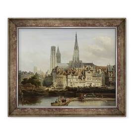 Tablou inramat - Johannes Bosboom - Quay de Paris in Rouen, Johannes Bosboom - - Roveli
