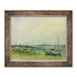 Tablou inramat - Joseph Mallord William Turner - Coasta Scene cu White Stanci si barci pe mal - - Roveli