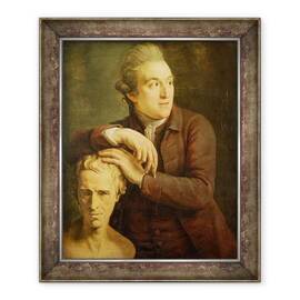 Tablou inramat - John Francis Rigaud - Joseph Nollekens 1737-1823 cu bustul lui Laurence Sterne 1713-68 1772 - - Roveli