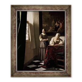 Tablou inramat - Jan Vermeer - Doamna a scris o scrisoare cu servitoarea ei - - Roveli