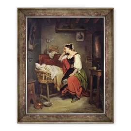 Tablou inramat - Jean Augustin Franquelin - Copilul bolnav - - Roveli