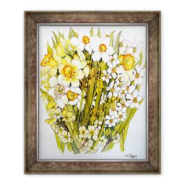 Tablou inramat - Joan Thewsey - Narcise, Narcis, Forsythia si Ciubotica-cucului - - Roveli