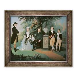 Tablou inramat - John Downman - Membrii familiei Wilson au grupat in jurul unui memorial al lui William Pitt cel Tanar - - Roveli