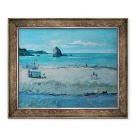 Tablou inramat - Jennifer Wright - Thurlestone Rock, Devon. Ulei pe panza - - Roveli