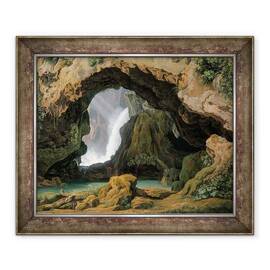 Tablou inramat - Johann Martin von Rohden - Grota lui Neptun din Tivoli - - Roveli