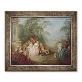 Tablou inramat - Jean-Baptiste Joseph Pater - Adunarea intr-un parc - - Roveli