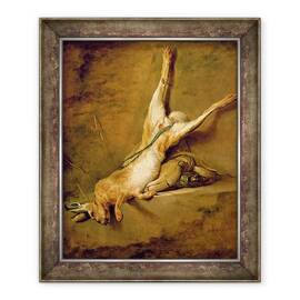 Tablou inramat - Jean-Baptiste Simeon Chardin - Iepurele mort cu corn praf si sac de joc - - Roveli