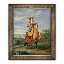 Tablou inramat - Jean-Baptiste Martin - Contesa de Soissons calare cu vedere la Chateau de Vincennes - - Roveli