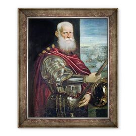 Tablou inramat - Jacopo Robusti Tintoretto - Portret De Sebastiano Vernier d.1578 Comandant-sef al fortelor venetiene in razboiul impotriva Imperiului Otoman - - Roveli