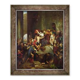 Tablou inramat - Joseph-Nicolas Robert-Fleury - Jefuirea unei case pe insula venetiana Guidecca in Evul Mediu, 1855 - - Roveli