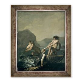 Tablou inramat - Nicolai Abraham Abildgaard - Scene din Calatoria subterana a lui Niels Klim de Baronul Ludvig Holberg 1684-1754 - - Roveli