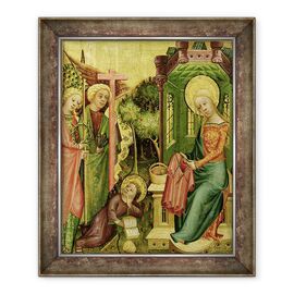 Tablou inramat - Master Bertram of Minden - Vizita ingerului, din aripa dreapta a altarului Buxtehude - - Roveli