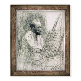 Tablou inramat - Leon Augustin Lhermitte - Portretul lui Edouard Manet 1832-83 la sevaletul sau - - Roveli