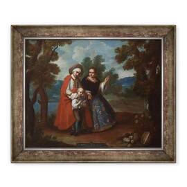 Tablou inramat - Juan Patricio Morlete Ruiz - VII. Din spaniol si Morsica, Albinos VII. De español y morisca, albino - - Roveli