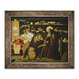 Tablou inramat - Niccolo Antonio Colantonio - Sfantul Jerome Scoaterea unui ghimpe din laba leului - - Roveli