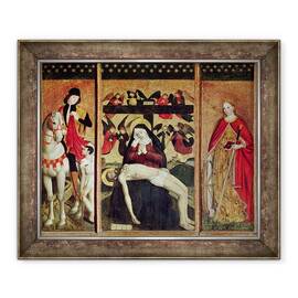 Tablou inramat - Ludovico Brea - Triptic reprezentand Pieta intre Sfantul Martin si Sfanta Ecaterina - - Roveli