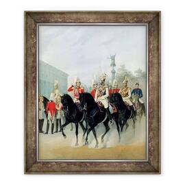 Tablou inramat - Karl Karlovich Piratsky - imparatul Nicolae I 1796-1855 si Marele Duce Alexandru 1845-94 la Sankt Petersburg - - Roveli