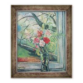 Tablou inramat - Marie Clementine Valadon - Buchet de flori in fata unei ferestre - - Roveli