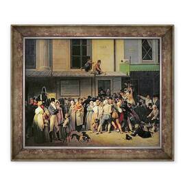 Tablou inramat - Louis Leopold Boilly - Intrarea in Teatrul de lAmbgu-Comique inainte de un spectacol gratuit - - Roveli
