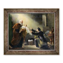 Tablou inramat - Louis Hersent - Ilie Resuscitand Fiul Vaduvei din Sarepta - - Roveli