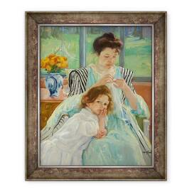 Tablou inramat - Mary Stevenson Cassatt - Tanara mama de cusut - - Roveli