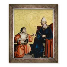Tablou inramat - Konrad Witz - Antipater ingenuncheaza inaintea lui Juilus Caesar din Altarul Heilspiegel - - Roveli