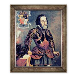 Tablou inramat - Master of Saldana - Hernando Cortes 1485-1547 copie a unui original - - Roveli