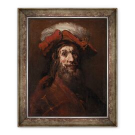 Tablou inramat - Rembrandt Harmensz van Rijn - Schita pentru Cavalerul cu soimul, cunoscut sub numele de Cruciatul - - Roveli