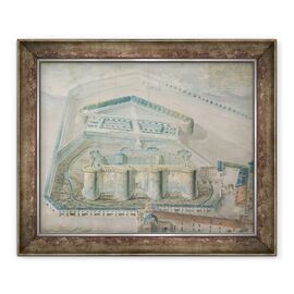 Tablou inramat - Pierre Francois Palloy - Vedere spre Bastilia - - Roveli