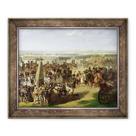 Tablou inramat - Pierre Antoine Augustin Vafflard - Armata franceza tragand in jos coloana Rosbach, 18 octombrie 1806 - - Roveli