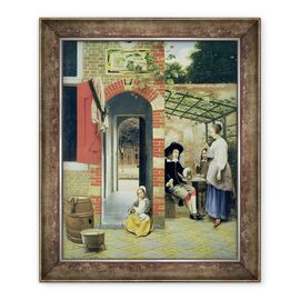 Tablou inramat - Pieter de Hooch - Curtea unei case din Delft - - Roveli