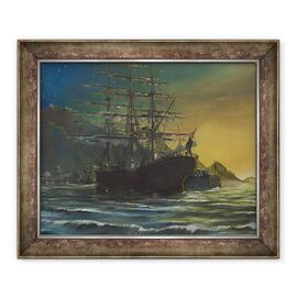 Tablou inramat - Vincent Alexander Booth - Nava Clipper in portul 1860, 1991 - - Roveli