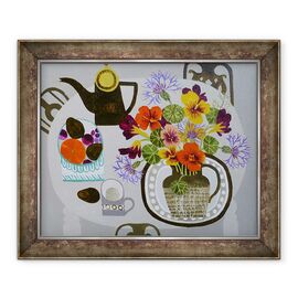 Tablou inramat - Vanessa Bowman - Nasturtiums si suc de fructe - - Roveli