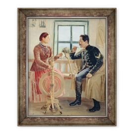 Tablou inramat - Vasil'ev Mikhail Nikolaevich - Discutie la roata de filare - - Roveli