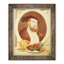Tablou inramat - Scoala Spaniola - Portretul lui Hernan Cortes 1485-1547 - - Roveli