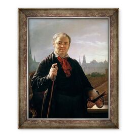 Tablou inramat - Vasili Andreevich Tropinin - Autoportret impotriva ferestrei cu vedere la Kremlin - - Roveli