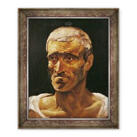 Tablou inramat - Theodore Gericault - sef al unui om naufragiat, studiu pentru pluta Meduzei - - Roveli