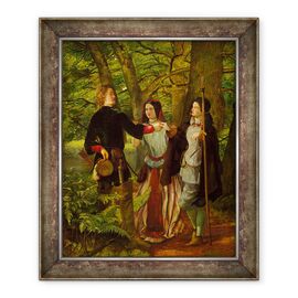 Tablou inramat - Walter Howell Deverell - Rosalind indrumand Orlando in Ceremonia de casatorie sau Casatoria Mock de Orlando si Rosalind II - - Roveli