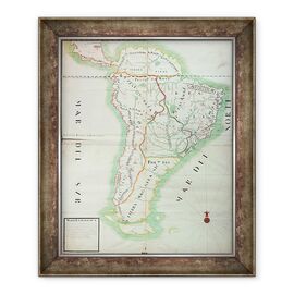 Tablou inramat - Scoala Spaniola - Harta Americii de Sud - - Roveli