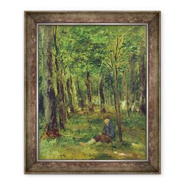 Tablou inramat - Thomas Ludwig Herbst - Tanarul fermier stand in padure - - Roveli