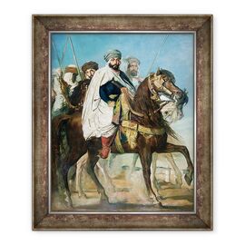 Tablou inramat - Theodore Chasseriau - Ali Ben Ahmed, ultimul calif al lui Constantin, cu anturajul sau in afara lui Constantin - - Roveli