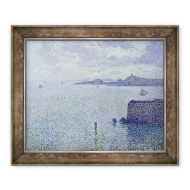 Tablou inramat - Theo van Rysselberghe - Barci cu vele intr-un estuar - - Roveli