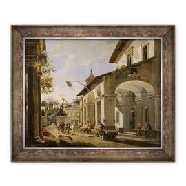 Tablou inramat - Viviano Codazzi - Curtea unui han cu ruine clasice - - Roveli