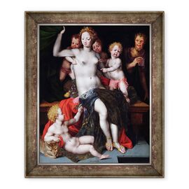 Tablou inramat - Vincent Sellaer - Jupiter ca un satyr cu Antiope si gemenii lor - - Roveli
