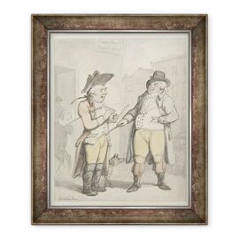 Tablou inramat - Thomas Rowlandson - O casa de pariuri si clientul sau in afara Ram Inn - - Roveli