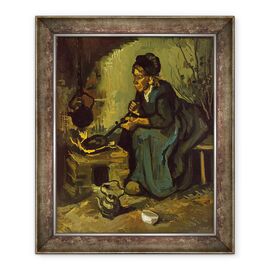 Tablou inramat - Vincent van Gogh - Femeie taraneasca gatit de un semineu - - Roveli